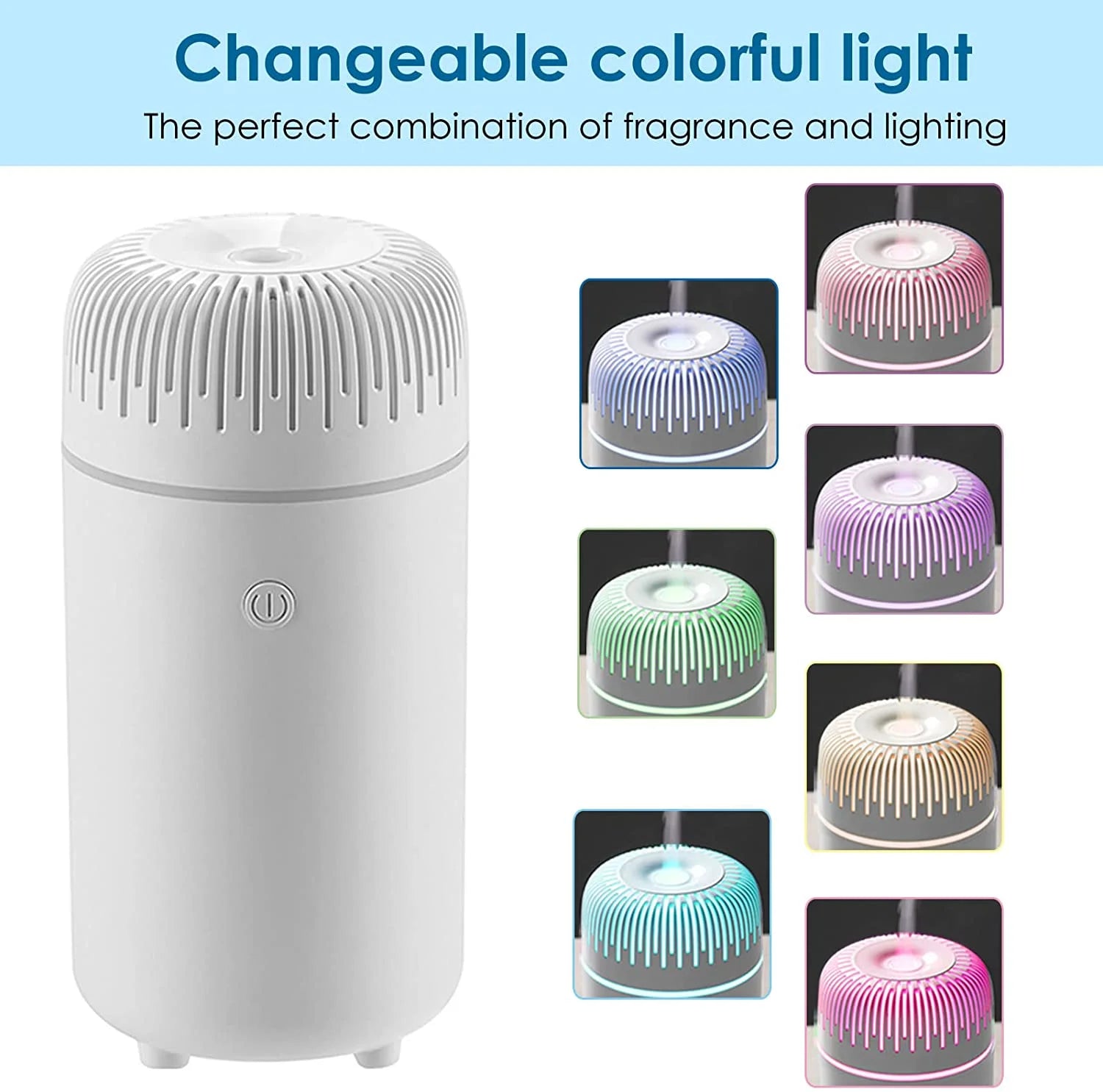 Car Diffuser Humidifier Aromatherapy Essential Oil Diffuser USB Cool Mist Mini Portable Diffuser for Car Home Office Bedroom White